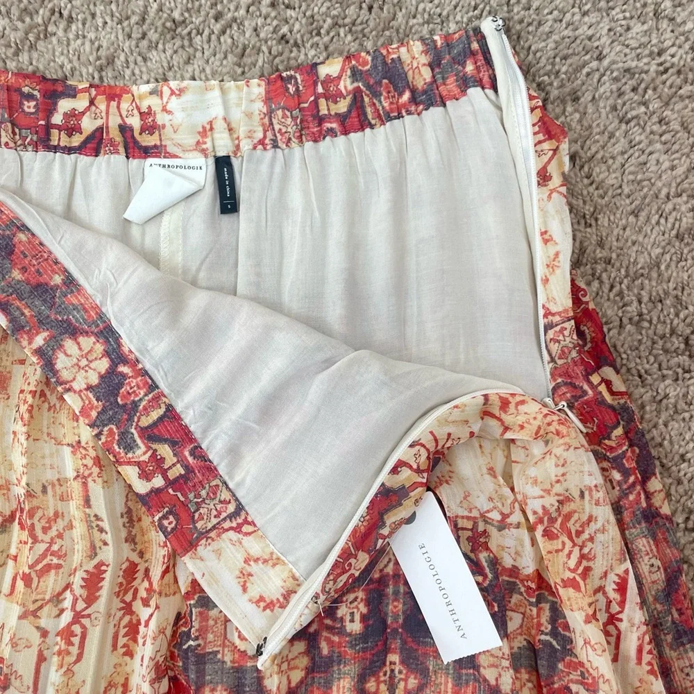 NWT Anthropologie Akemi + Kin Laurel Canyon Pleated Midi Skirt Size Small